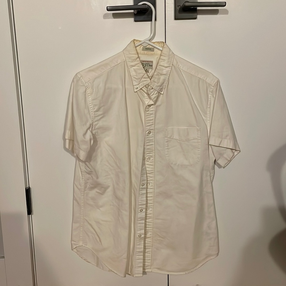 J Crew White Short-Sleeve Button-Down